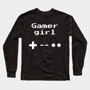 Gamer Girl 8-bit Retro Gaming Long Sleeve T-Shirt